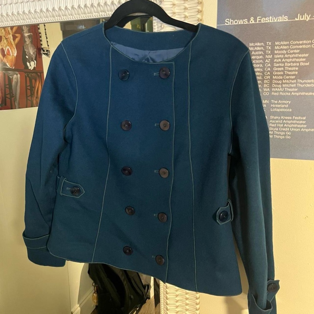 Doncaster Teal Double-Breasted Pea Coat
